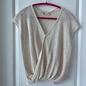 BSB Jeans Cream Knit Wrap Top – Size S